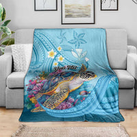 Personalized Hawaii Sea Turtle Blanket Hawaii Map Ocean Vibes