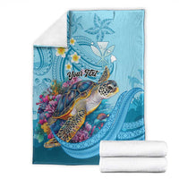 Personalized Hawaii Sea Turtle Blanket Hawaii Map Ocean Vibes