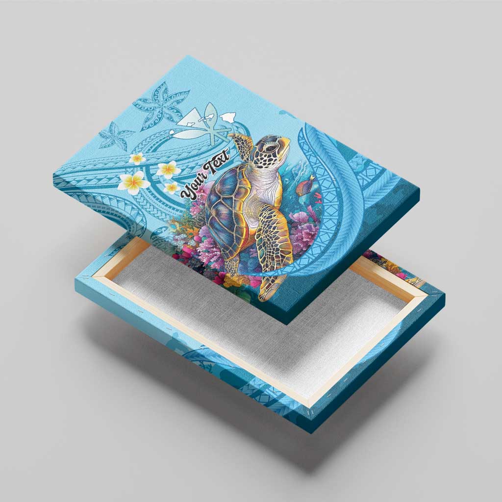 Personalized Hawaii Sea Turtle Canvas Wall Art Hawaii Map Ocean Vibes