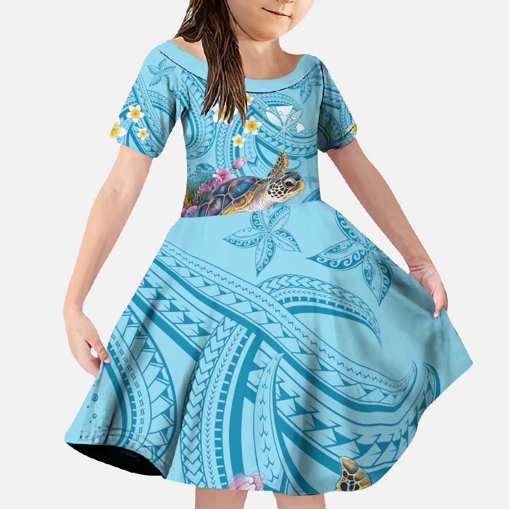 Personalized Hawaii Sea Turtle Family Matching Off Shoulder Maxi Dress and Hawaiian Shirt Hawaii Map Ocean Vibes