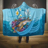 Personalized Hawaii Sea Turtle Hooded Blanket Hawaii Map Ocean Vibes
