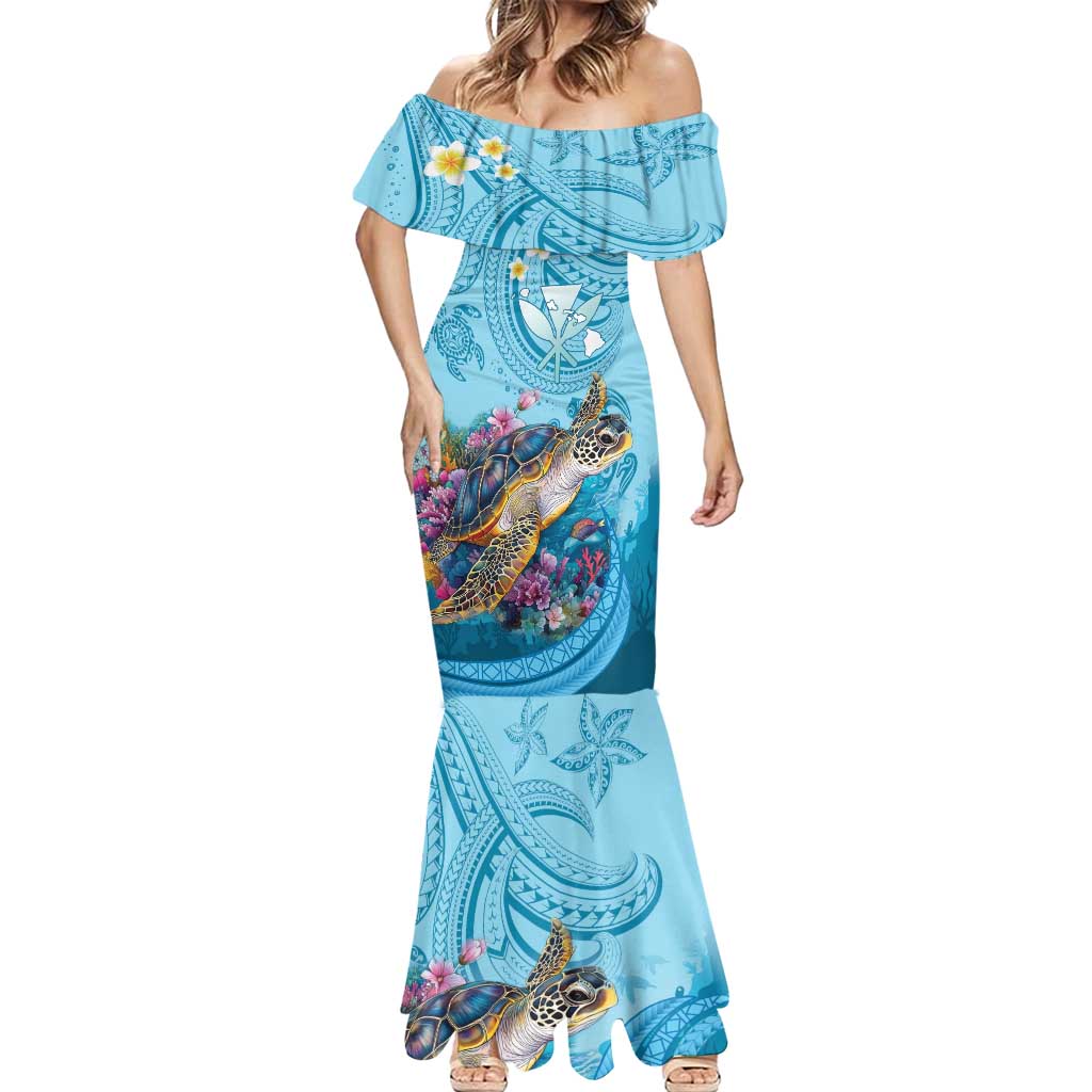 Personalized Hawaii Sea Turtle Mermaid Dress Hawaii Map Ocean Vibes