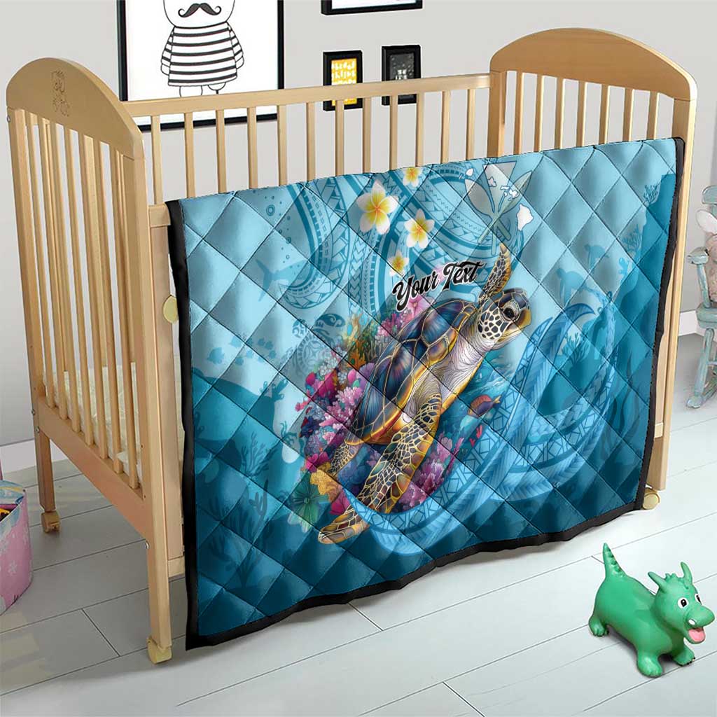 Personalized Hawaii Sea Turtle Quilt Hawaii Map Ocean Vibes