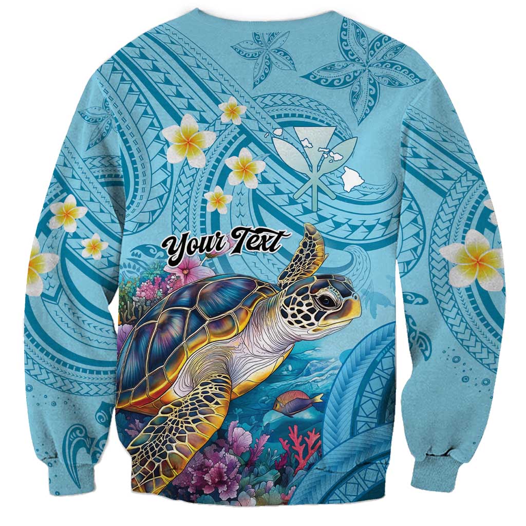Personalized Hawaii Sea Turtle Sweatshirt Hawaii Map Ocean Vibes