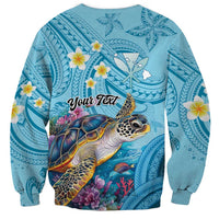 Personalized Hawaii Sea Turtle Sweatshirt Hawaii Map Ocean Vibes