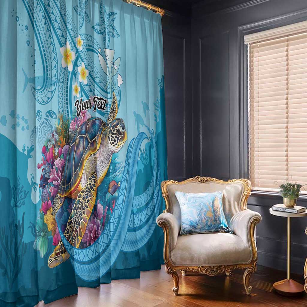 Personalized Hawaii Sea Turtle Window Curtain Hawaii Map Ocean Vibes