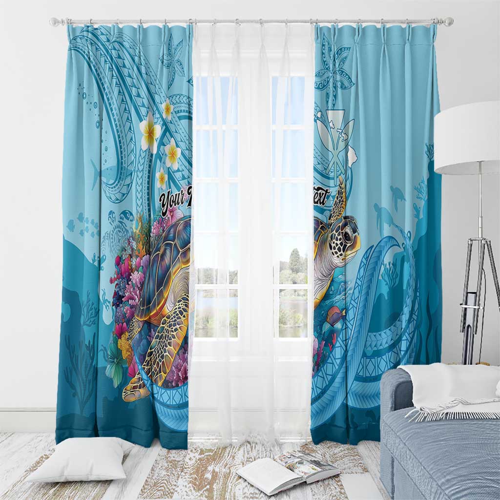Personalized Hawaii Sea Turtle Window Curtain Hawaii Map Ocean Vibes