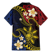 Philippines Spirit Tribal Sun Plumeria Family Matching Mermaid Dress and Hawaiian Shirt Red And Blue Polynesian Pattern