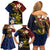 Philippines Spirit Tribal Sun Plumeria Family Matching Off Shoulder Short Dress and Hawaiian Shirt Red And Blue Polynesian Pattern