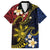 Philippines Spirit Tribal Sun Plumeria Family Matching Summer Maxi Dress and Hawaiian Shirt Red And Blue Polynesian Pattern