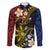 Philippines Spirit Tribal Sun Plumeria Family Matching Summer Maxi Dress and Hawaiian Shirt Red And Blue Polynesian Pattern