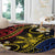 Philippines Spirit Tribal Sun Plumeria Round Carpet Red And Blue Polynesian Pattern