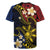 Philippines Spirit Tribal Sun Plumeria Rugby Jersey Red And Blue Polynesian Pattern