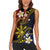 Philippines Spirit Tribal Sun Plumeria Women Sleeveless Polo Shirt Red And Blue Polynesian Pattern