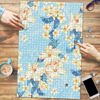 Hawaii Hibiscus Plumeria Blue Puzzle Polynesian Pattern LT01 Blue - Polynesian Pride