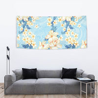Hawaii Hibiscus Plumeria Blue Tapestry Polynesian Pattern LT01 - Polynesian Pride