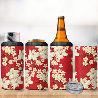 Hawaii Hibiscus Plumeria Red 4 in 1 Can Cooler Tumbler Polynesian Pattern LT01 - Polynesian Pride