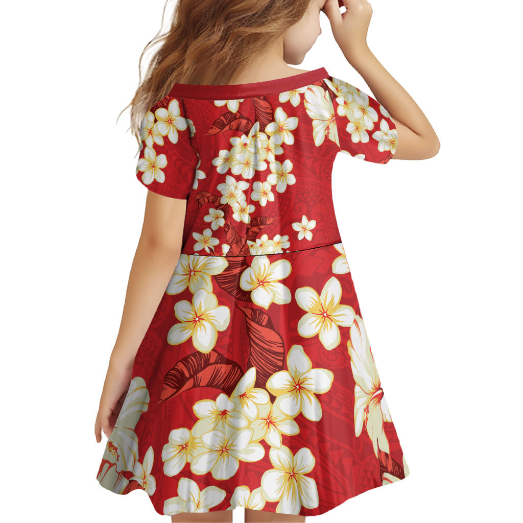 Hawaii Hibiscus Plumeria Red Family Matching Puletasi and Hawaiian Shirt Polynesian Pattern LT01 - Polynesian Pride
