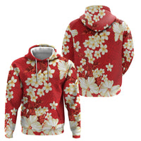 Hawaii Hibiscus Plumeria Red Zip Hoodie Polynesian Pattern LT01 - Polynesian Pride