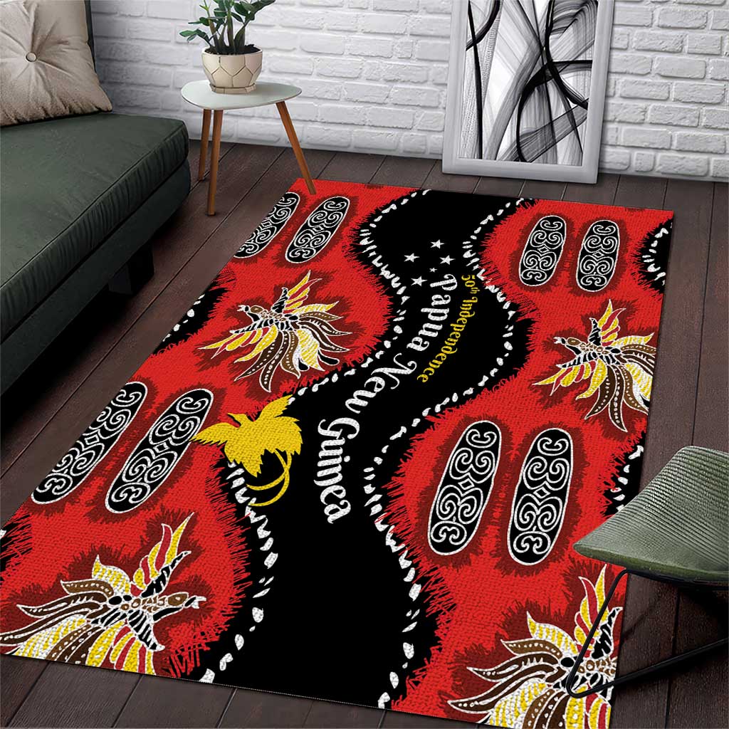 Papua New Guinea 50th Independence Area Rug PNG Batik Pattern - Polynesian Pride