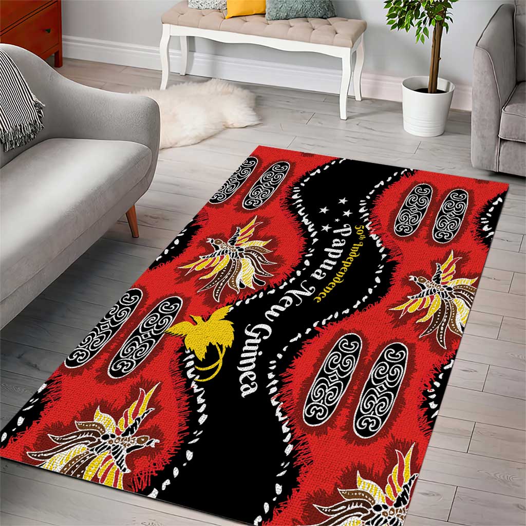 Papua New Guinea 50th Independence Area Rug PNG Batik Pattern - Polynesian Pride