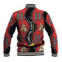 Papua New Guinea 50th Independence Baseball Jacket PNG Batik Pattern - Polynesian Pride