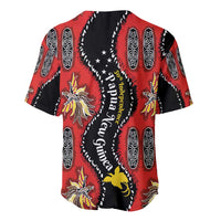 Papua New Guinea 50th Independence Baseball Jersey PNG Batik Pattern - Polynesian Pride
