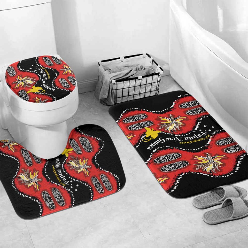 Papua New Guinea 50th Independence Bathroom Set PNG Batik Pattern - Polynesian Pride