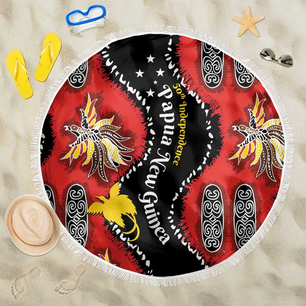 Papua New Guinea 50th Independence Beach Blanket PNG Batik Pattern - Polynesian Pride