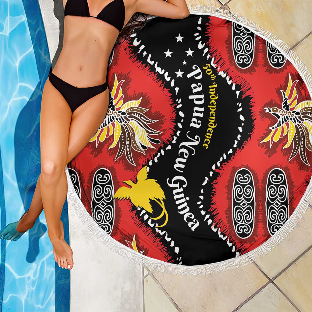 Papua New Guinea 50th Independence Beach Blanket PNG Batik Pattern - Polynesian Pride