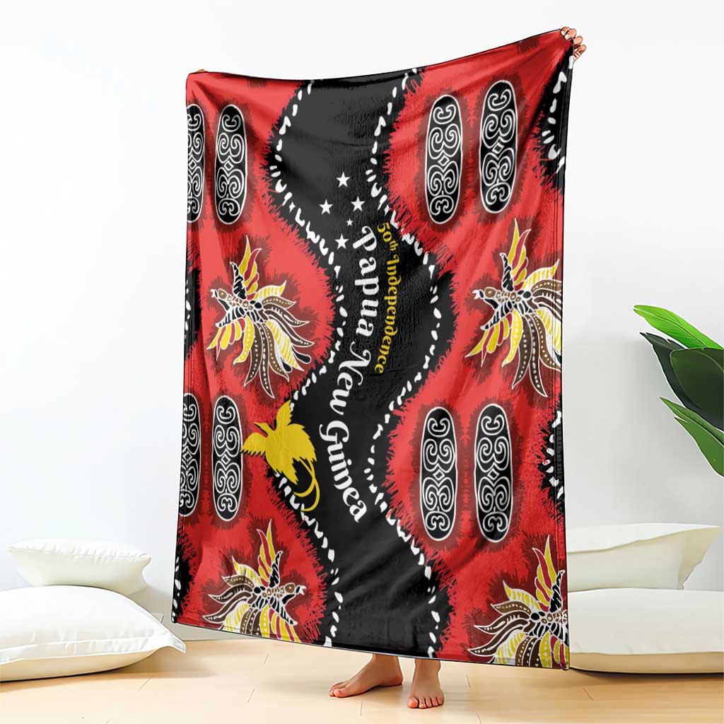 Papua New Guinea 50th Independence Blanket PNG Batik Pattern - Polynesian Pride