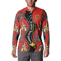 Papua New Guinea 50th Independence Button Sweatshirt PNG Batik Pattern - Polynesian Pride