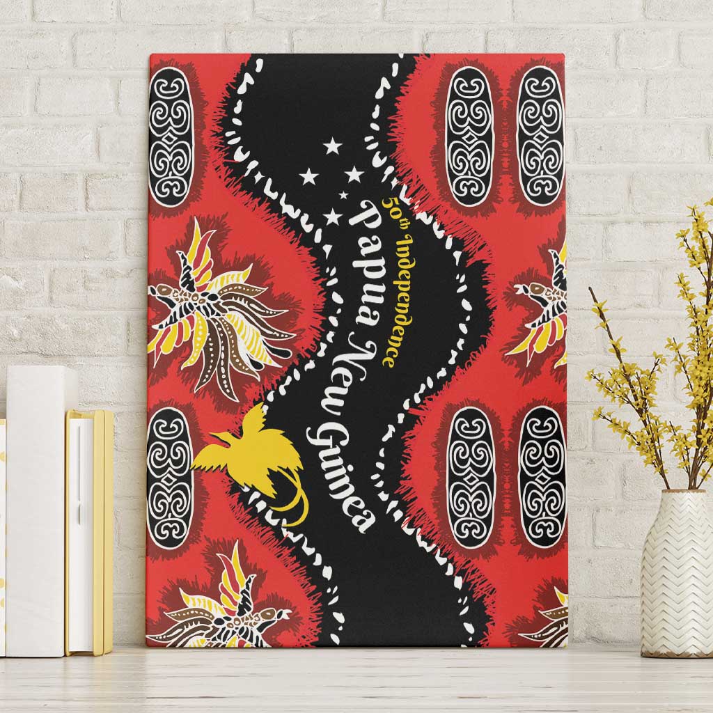 Papua New Guinea 50th Independence Canvas Wall Art PNG Batik Pattern - Polynesian Pride