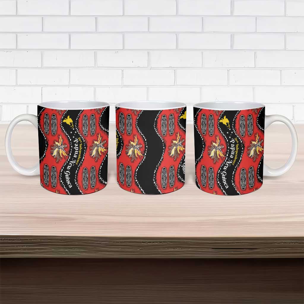 Papua New Guinea 50th Independence Ceramic Mug PNG Batik Pattern LT01 - Polynesian Pride