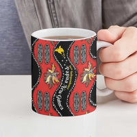 Papua New Guinea 50th Independence Ceramic Mug PNG Batik Pattern LT01 - Polynesian Pride