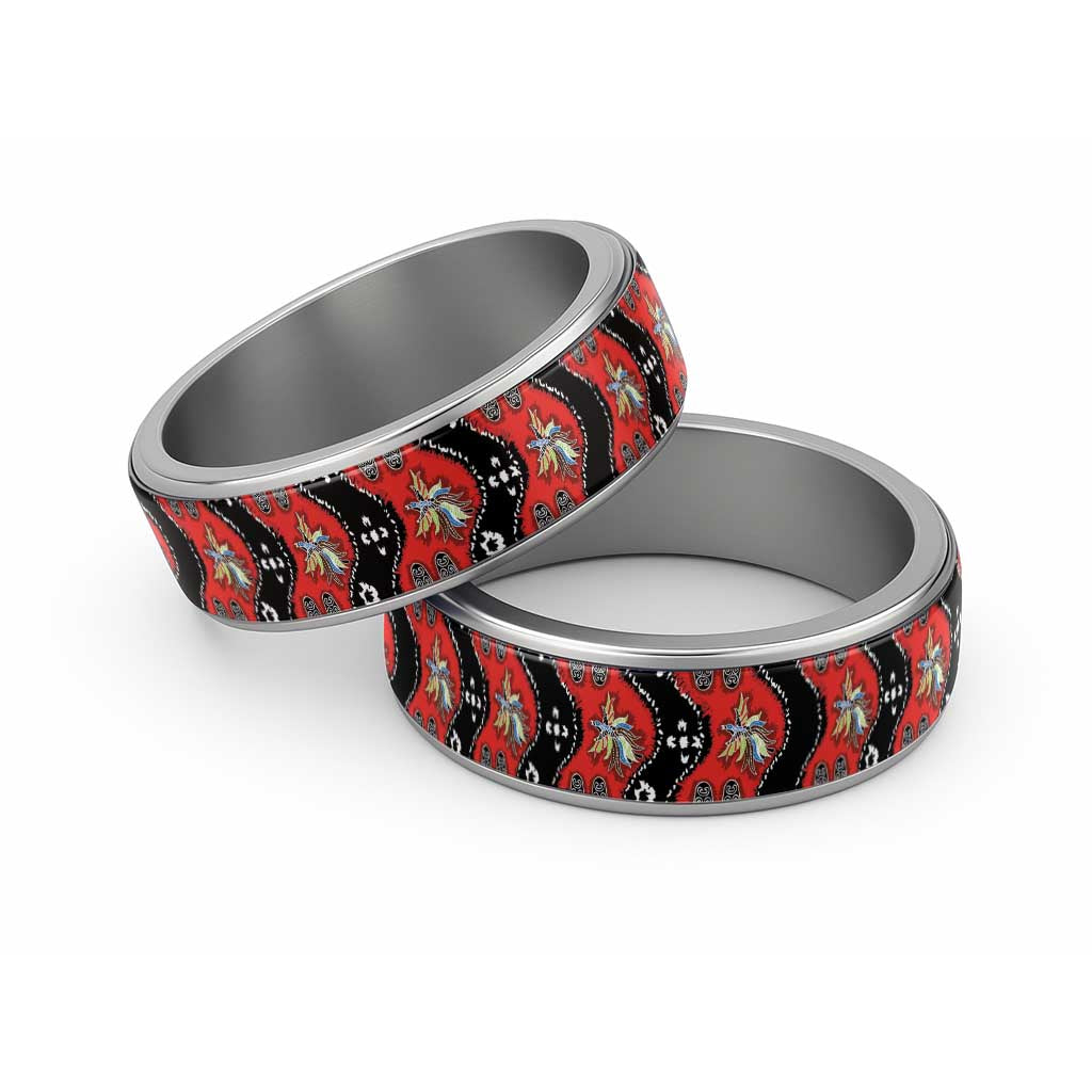 Papua New Guinea 50th Independence Classic Ring PNG Batik Pattern - Polynesian Pride