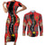 Papua New Guinea 50th Independence Couples Matching Short Sleeve Bodycon Dress and Long Sleeve Button Shirt PNG Batik Pattern - Polynesian Pride