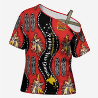Papua New Guinea 50th Independence Cross Shoulder Shirt PNG Batik Pattern - Polynesian Pride