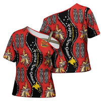 Papua New Guinea 50th Independence Cross Shoulder Shirt PNG Batik Pattern - Polynesian Pride