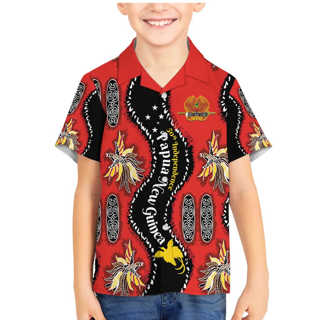Papua New Guinea 50th Independence Family Matching Mermaid Dress and Hawaiian Shirt PNG Batik Pattern - Polynesian Pride