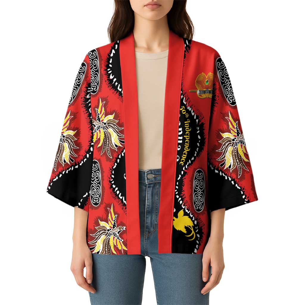 Papua New Guinea 50th Independence Kimono PNG Batik Pattern - Polynesian Pride