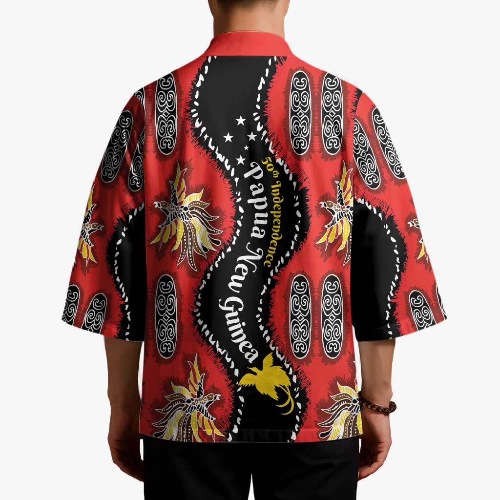 Papua New Guinea 50th Independence Kimono PNG Batik Pattern - Polynesian Pride