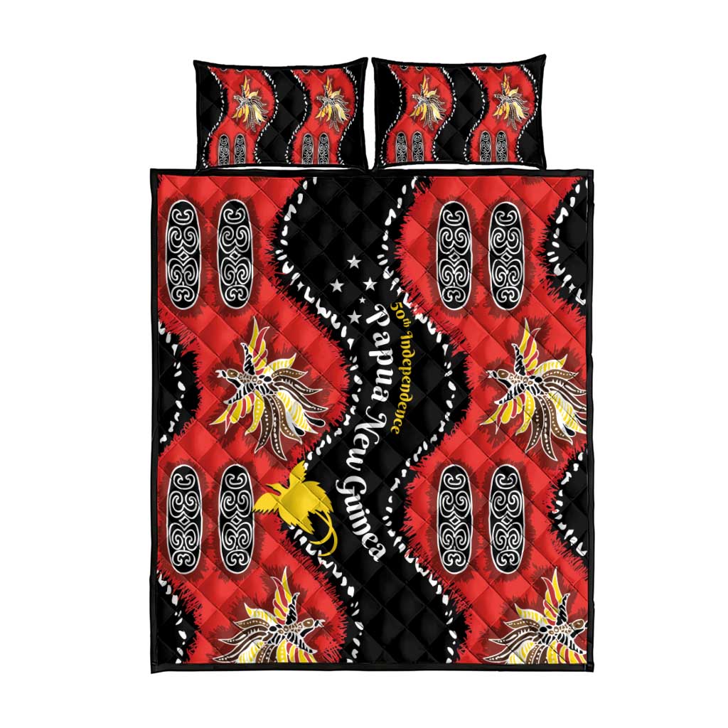 Papua New Guinea 50th Independence Quilt Bed Set PNG Batik Pattern - Polynesian Pride