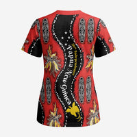 Papua New Guinea 50th Independence Scrub Top PNG Batik Pattern - Polynesian Pride