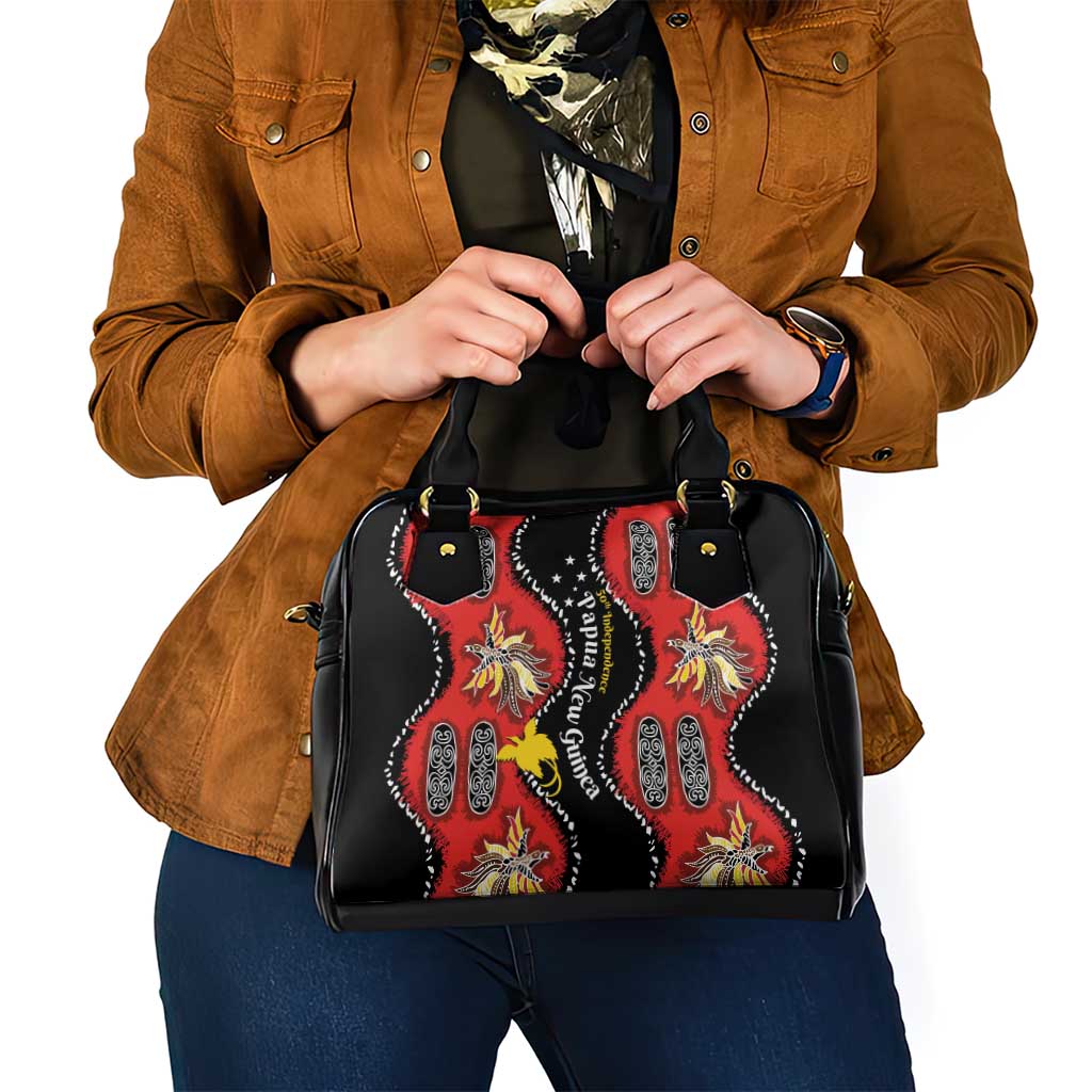 Papua New Guinea 50th Independence Shoulder Handbag PNG Batik Pattern - Polynesian Pride