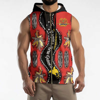 Papua New Guinea 50th Independence Sleeveless Zip Hoodie PNG Batik Pattern - Polynesian Pride