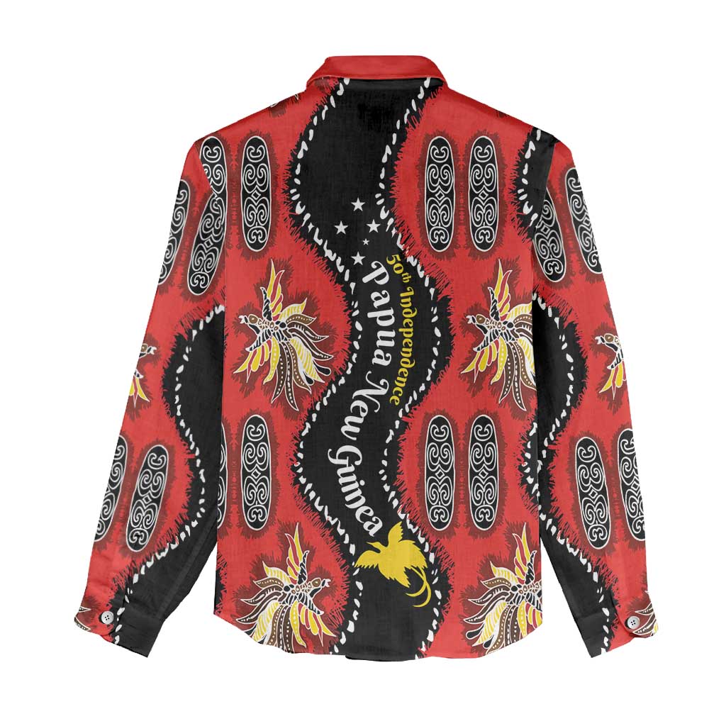 Papua New Guinea 50th Independence Women Casual Shirt PNG Batik Pattern - Polynesian Pride
