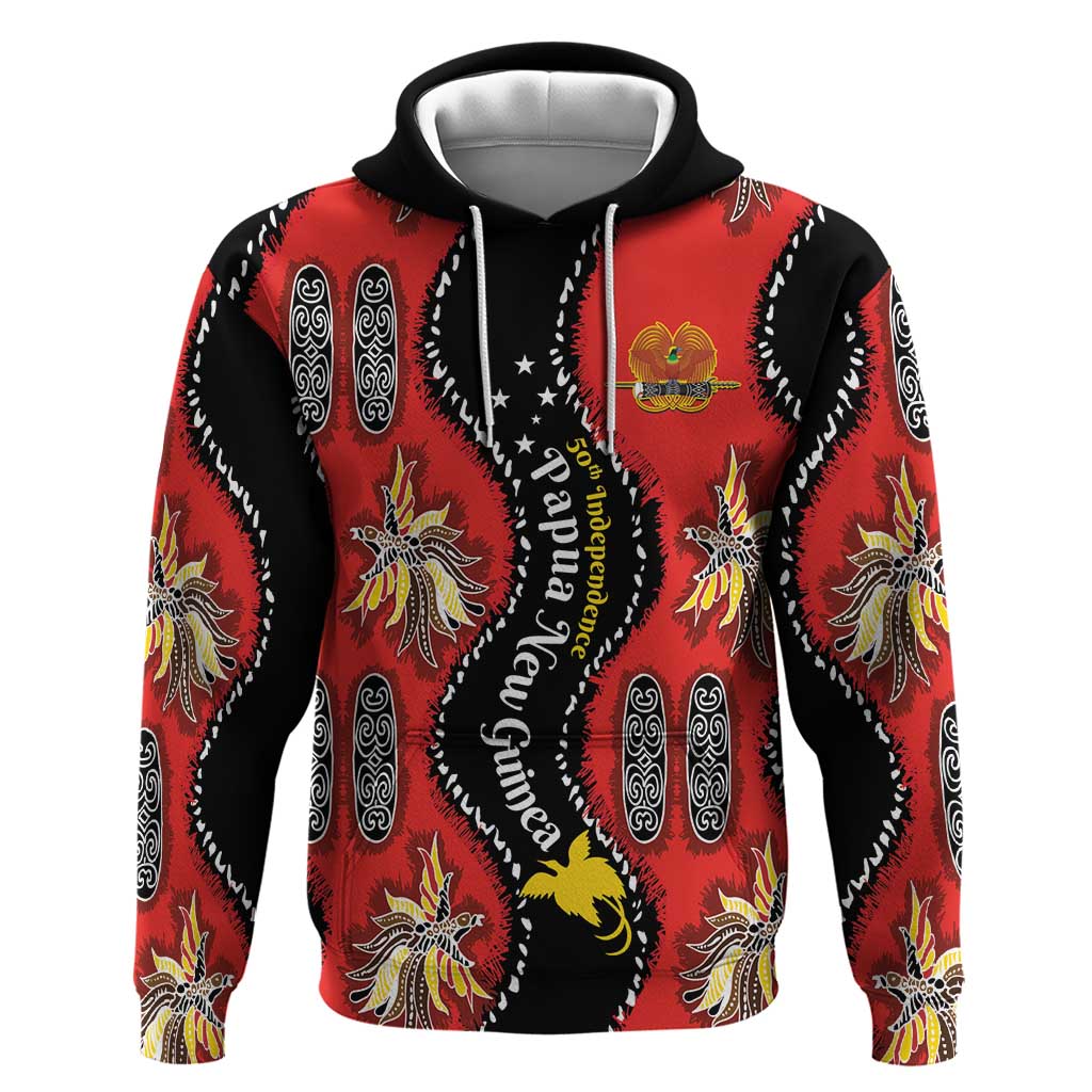 Papua New Guinea 50th Independence Zip Hoodie PNG Batik Pattern - Polynesian Pride