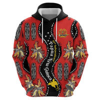 Papua New Guinea 50th Independence Zip Hoodie PNG Batik Pattern - Polynesian Pride