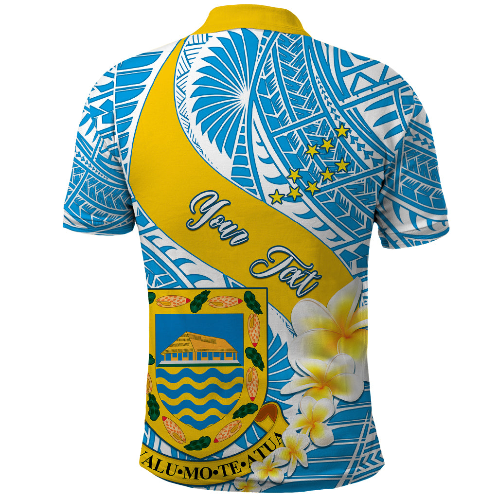 Personalised Tuvalu Independence Day Polo Shirt Plumeria 45th Anniversary LT01 - Polynesian Pride